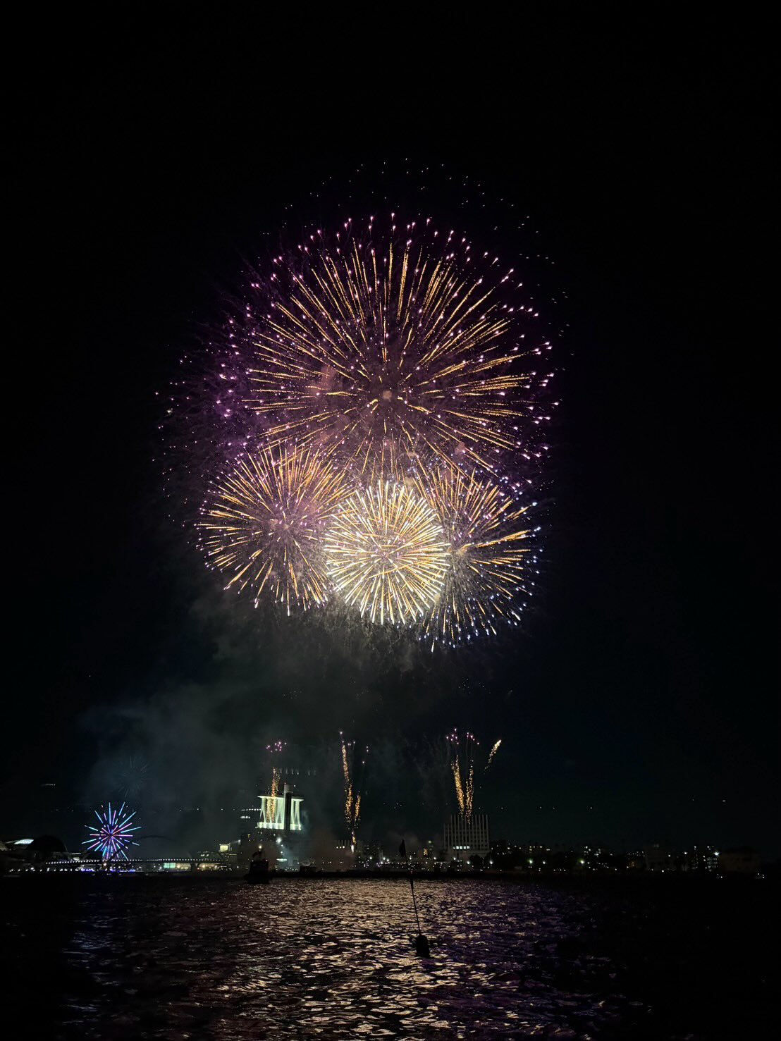 Fireworks on the boat with eng