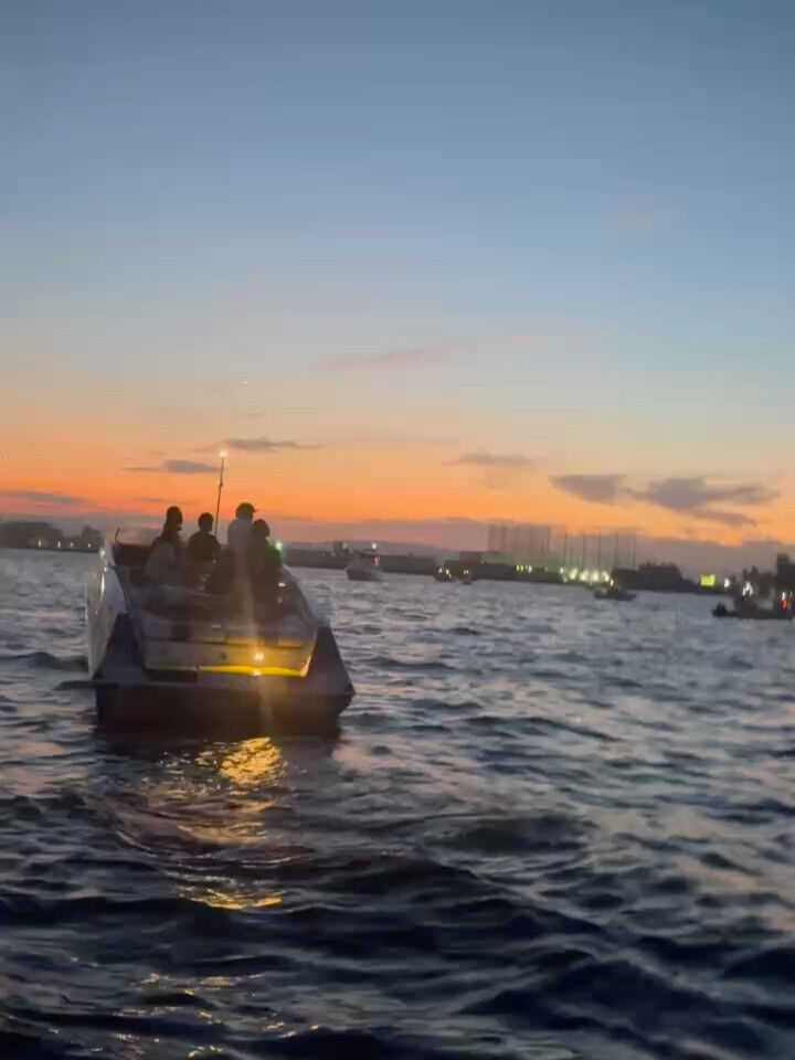 Fireworks on the boat with eng