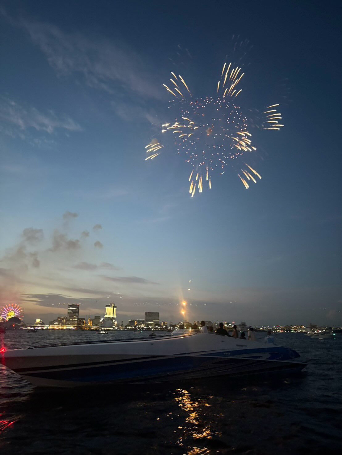 Fireworks on the boat with eng